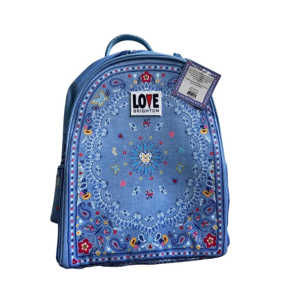 NWT Love Brighton Light Blue Floral Bandana Backpack